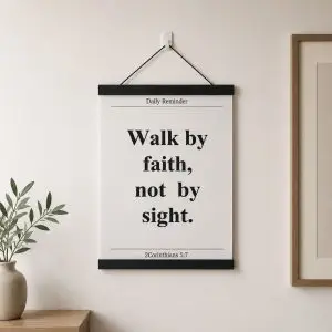 Walk by faith , not by sight Framed canvas